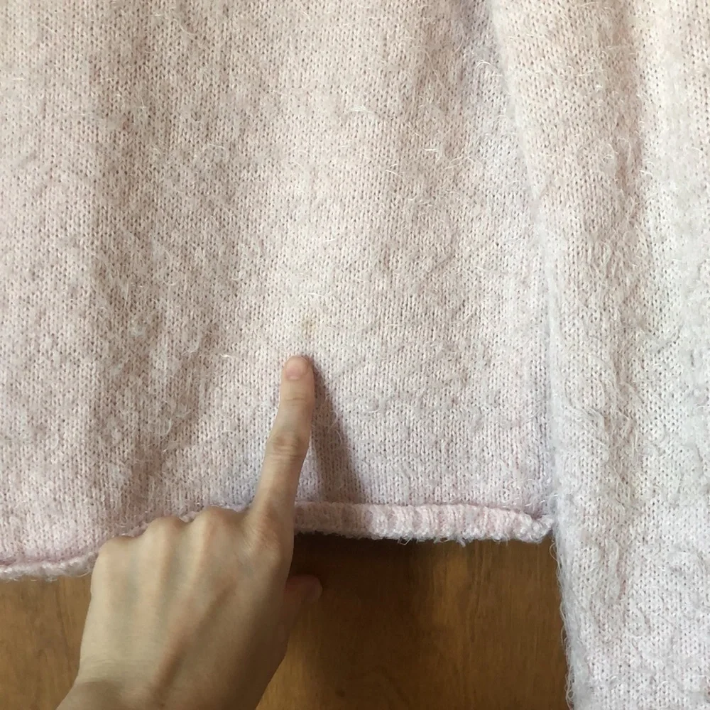 Joe Boxer pale pink fuzzy knit sweater - Picture 6 of 6